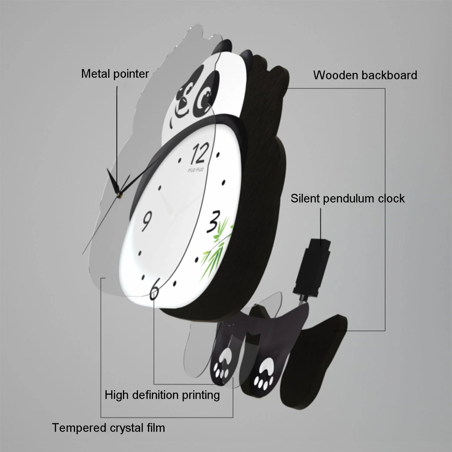 Funny Panda Clock